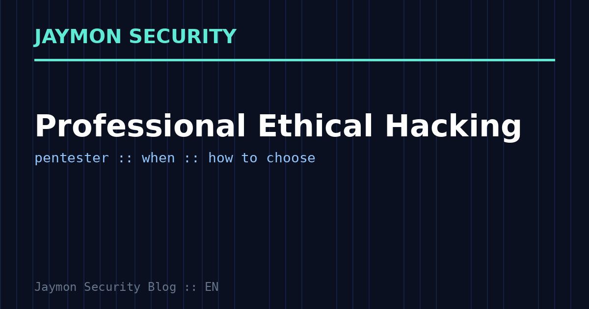 Professional ethical hacking - Jaymon Security