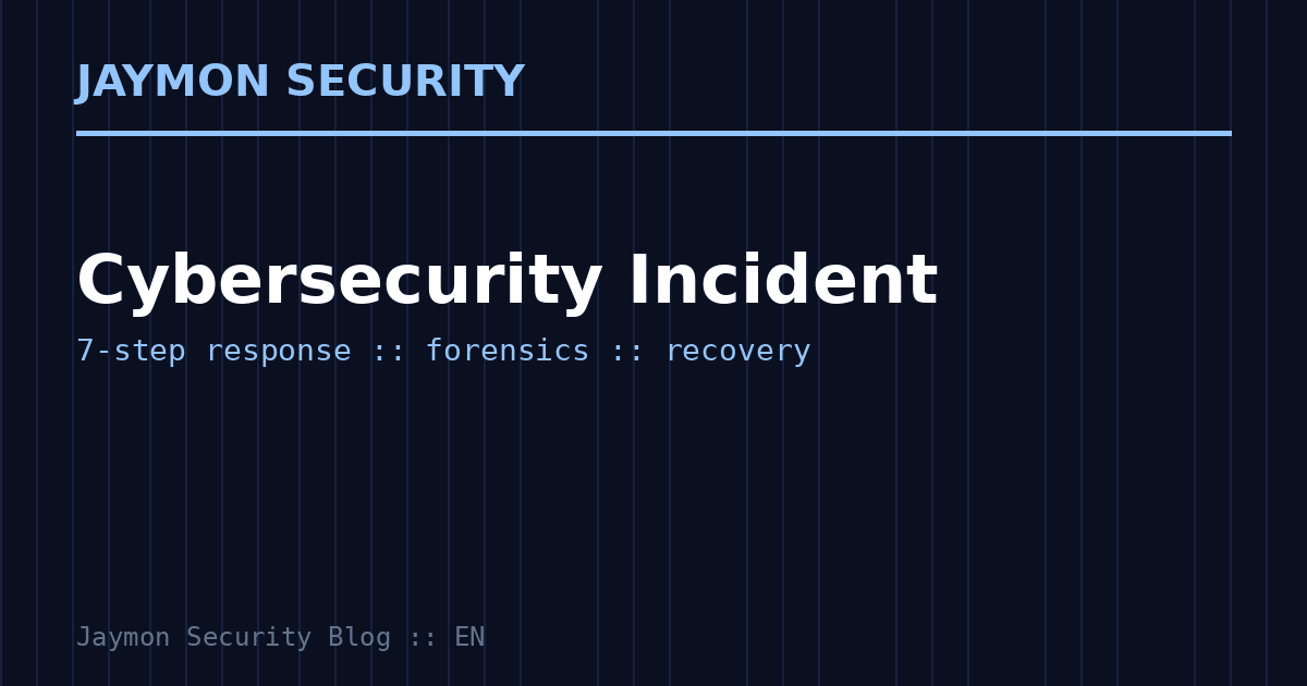 Cybersecurity incident response - Jaymon Security