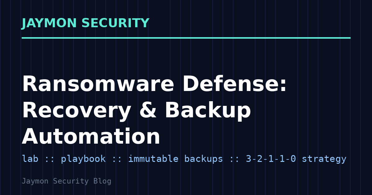 Ransomware Defense - Jaymon Security