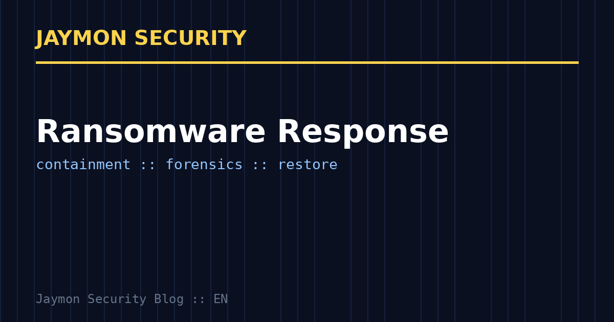 Ransomware incident response - Jaymon Security