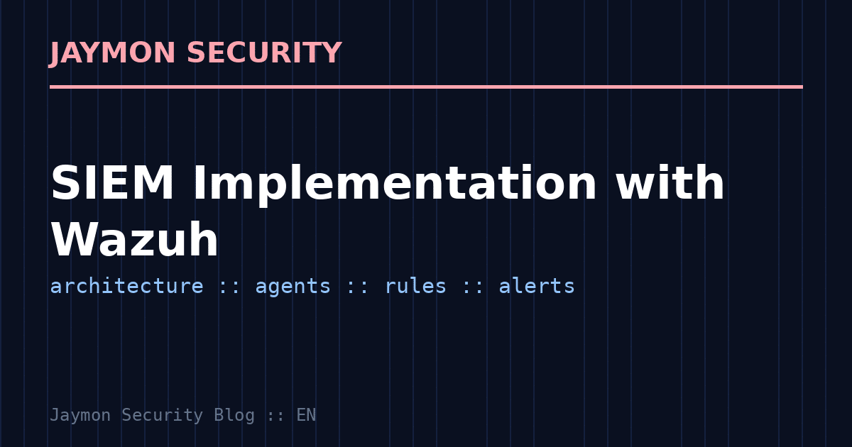 SIEM implementation with Wazuh - Jaymon Security